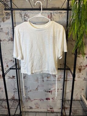 Universal Thread White Cropped Drawstring Tee